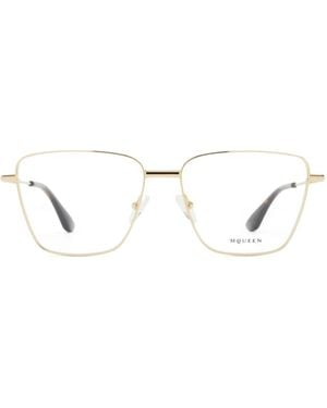 McQueen Square-Frame Glasses - White