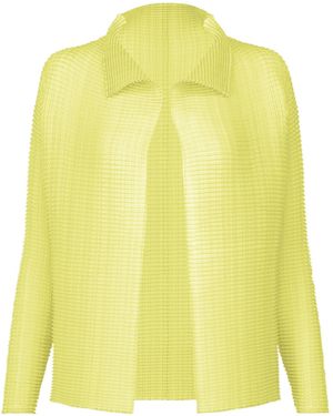 Issey Miyake Open-Front Long-Sleeve Jacket - Yellow
