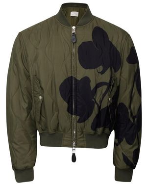 McQueen Orchid Quilted Bomber Jacket - Green