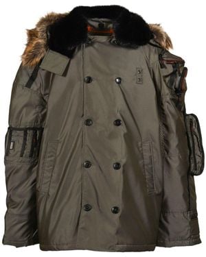 Martine Rose Double-Breasted Hooded Coat - Green