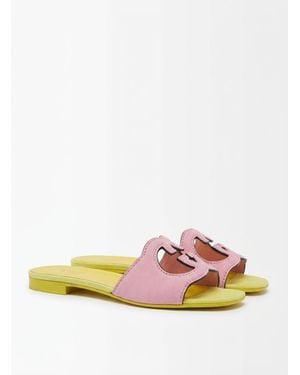 Gucci Interlocking Gg Cut-Out Leather Sandals - Multicolor