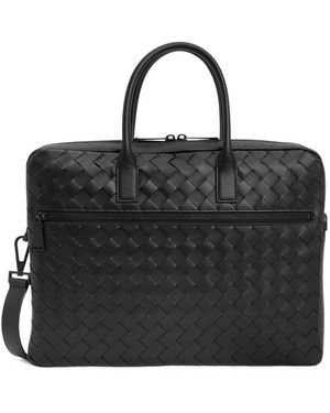 Bottega Veneta Weaving Design Briefcase - Black