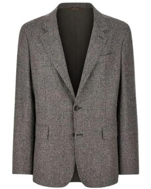 Canali Single-Breasted Coat - Grey