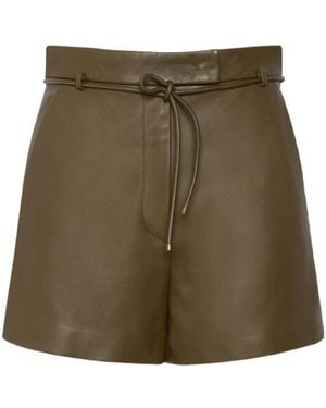 Max Mara Natural Nappa Leather Shorts - Green