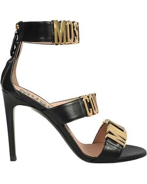 Moschino Open-Toed High-Heeled Sandals - Black