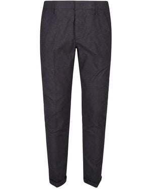Dondup Cuffed Cotton Trousers - Blue