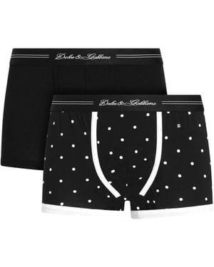 Dolce & Gabbana Bi-Pack Cotton Jersey Boxers - Black