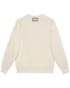 Gucci Crew-Neck Cashmere Sweater - White