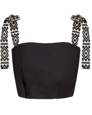 Johanna Ortiz Rituals Stretch Cotton-Blend Crop Top - Black