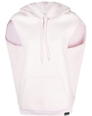 Courreges Logo-Embroidered Jersey Hoodie - Pink