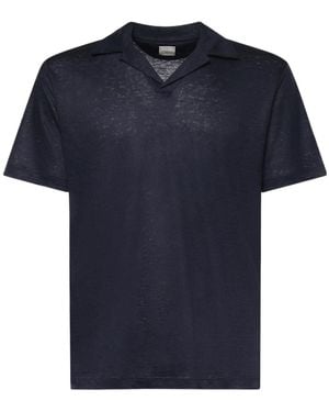 Eleventy Open Collar Polo Shirt - Blue