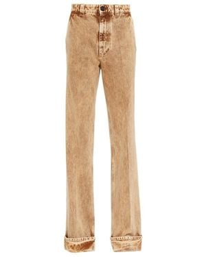 Miu Miu Marbleized Denim Jeans - Natural