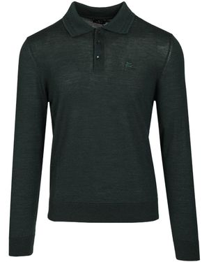 Etro Fuji Knitted L/S Polo Wool Silk - Green