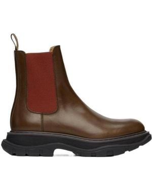 McQueen Round-Headed Boots - Brown
