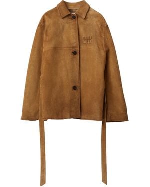 Miu Miu Leather Jacket - Brown