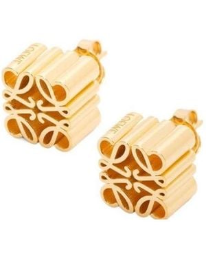 Loewe Anagram Stud Earrings - Metallic