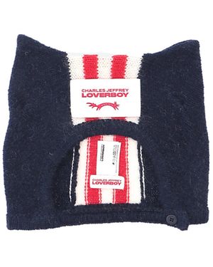 charlesjeffreyloverboy Ear-Patterned Beanie - Blue