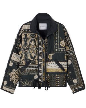 Isabel Marant Granger Padded Printed Shell Jacket - Black