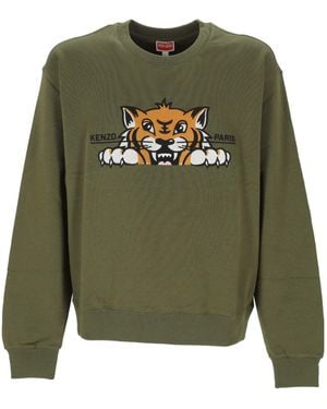KENZO Happy Tiger Crewneck Sweatshirt - Green