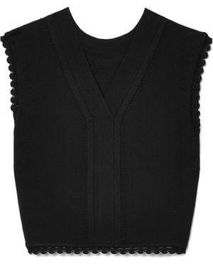 Victoria Beckham Cropped Stretch-Knit Tank - Black