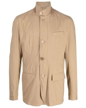 Herno Stand-Collar Buttoned Jacket - Natural