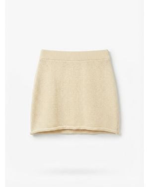 AYA MUSE Knitted Mini Midi Skirt - Natural