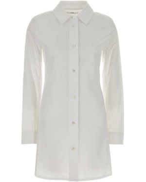 Co. Wide Shoulder Long Shirt - White