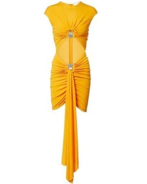 Christopher Esber Bezel Quartz Disconnect Jersey Minidress - Yellow