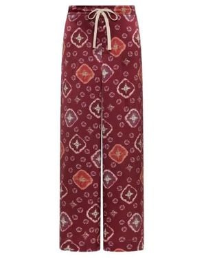 The Upside Miri Kato Wide-Leg Silk Trousers - Red