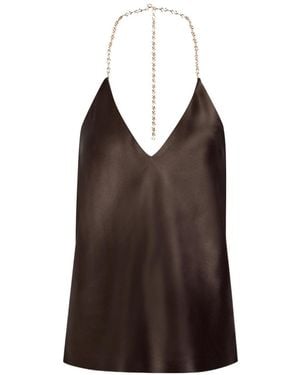 Sportmax Chain Satin Top - Brown