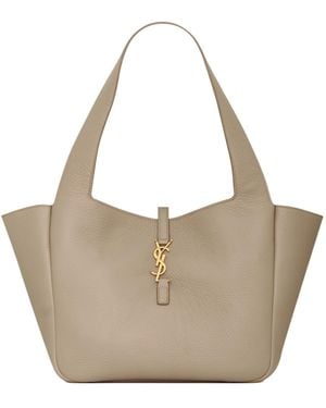 Saint Laurent Le 5 A 7 Small Bea Grain Leather Handbag - Natural