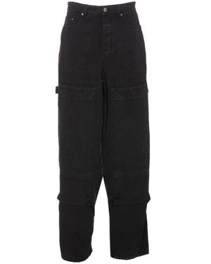Off-White c/o Virgil Abloh Logo Patch Straight-Leg Jeans - Black