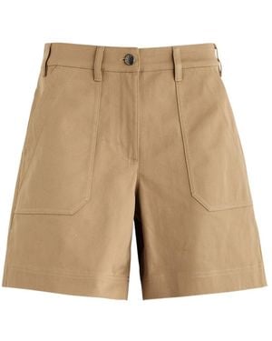 Moncler Stretch-Cotton Twill Shorts - Natural