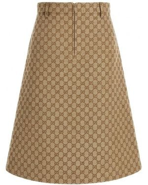 Gucci Skirt With Flared Design - Natural