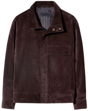 Nili Lotan Long-Sleeve Leather Jacket - Brown
