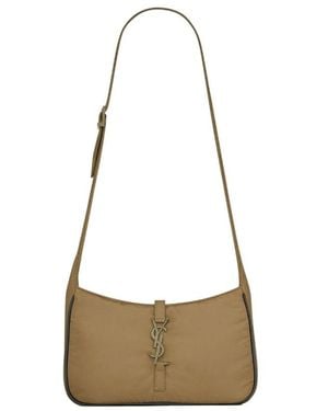 Saint Laurent Le 5 À 7 Logo Plaque Crossbody Bag - White