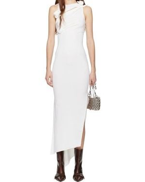 Coperni Rosette Knot Asymmetric Dress - White
