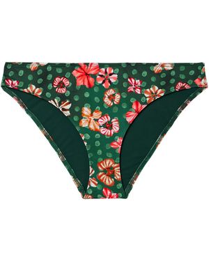 Ulla Johnson Dani Printed Bikini Briefs - Green