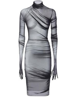 Ann Demeulemeester Ellie Tulle Midi Dress - Grey