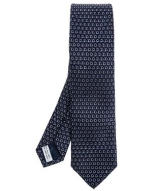 Ferragamo Gancini Jacquard Tie - Blue