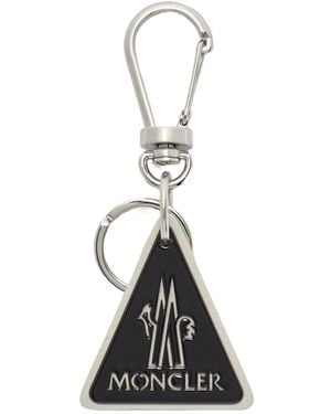 Moncler Logo Leather Key Ring - White