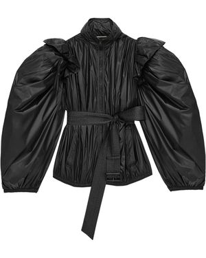 Saint Laurent Balloon-Sleeve Windbreaker - Black
