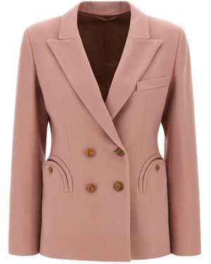 Blazé Milano Blazé Milano Charmer Double-Breasted Slim Fit Blazer - Pink