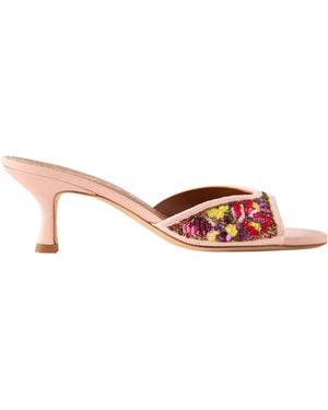 STAUD Brigitte Embellished High-Heeled Sandals - Pink