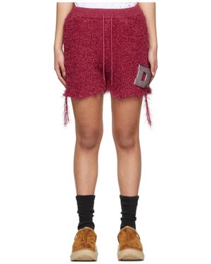 Doublet Metal Letter Elastic Waist Shorts - Red