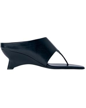 KHAITE Marlow 55 Thong Mules - Blue