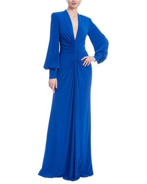 Badgley Mischka V-Neck Dress Dress - Blue