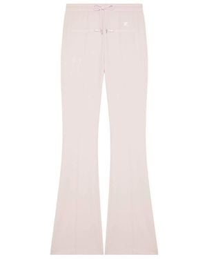 Courreges Logo-Patch Flared Trousers - Pink
