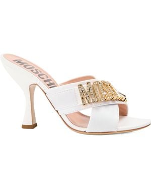 Moschino High-Heeled Slippers - White