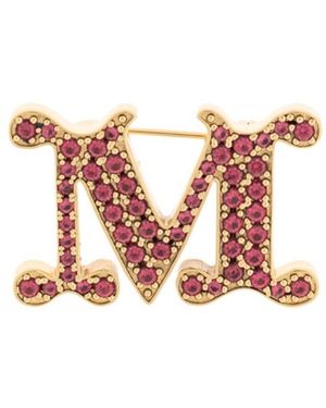 Max Mara Letter Embellished Brooch - Pink